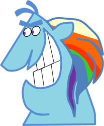 Size: 713x863 | Tagged: safe, artist:charelzzz, rainbow dash, pegasus, pony, g4, bust, character swap, dinkleberg, simple background, solo, transparent background