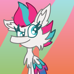 Size: 1280x1280 | Tagged: safe, artist:bluedeerfox14, zipp storm, pegasus, pony, g5, my little pony: a new generation, colored wings, female, multicolored hair, multicolored mane, multicolored wings, solo, wings