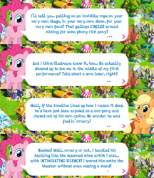 Size: 2048x2368 | Tagged: safe, gameloft, applejack, pinkie pie, earth pony, pony, g4, my little pony: magic princess, applejack's hat, cowboy hat, dialogue, dialogue box, english, event, female, hat, high res, mare, speech bubble, text