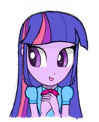 Size: 1038x1280 | Tagged: safe, artist:mangofoxx, twilight sparkle, human, equestria girls, g4, bust, clothes, cute, female, portrait, shirt, simple background, solo, white background