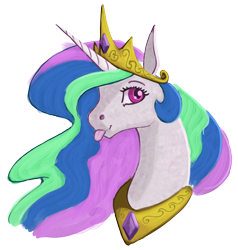 Size: 1000x1050 | Tagged: safe, alternate version, artist:stray prey, princess celestia, alicorn, pony, g4, :p, crown, cute, cutelestia, female, jewelry, mare, regalia, sillestia, silly, silly pony, simple background, solo, tongue out, transparent background