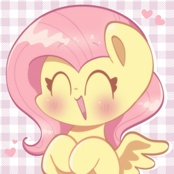 Size: 2000x2000 | Tagged: safe, artist:typhwosion, fluttershy, pegasus, pony, g4, bust, cute, floating heart, heart, high res, shyabetes, solo