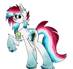 Size: 1556x1477 | Tagged: safe, artist:4agonism, oc, oc only, oc:bangarang, earth pony, pony, charm, coat markings, colored hooves, earth pony oc, female, fireworks, jewelry, lightning, mare, multicolored hair, necklace, raised hoof, simple background, socks (coat markings), solo, unshorn fetlocks, white background