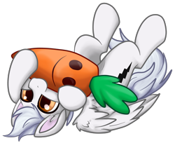 Size: 3534x2882 | Tagged: safe, artist:gleamydreams, oc, oc only, oc:bolt the super pony, oc:bolt the super-pony, pegasus, pony, 2023 community collab, derpibooru community collaboration, carrot, food, high res, pegasus oc, plushie, simple background, solo, transparent background