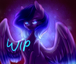 Size: 2620x2209 | Tagged: safe, artist:prettyshinegp, oc, oc only, pegasus, pony, colored wings, female, high res, mare, pegasus oc, smiling, solo, two toned wings, wings, wip