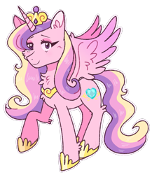 Size: 1139x1315 | Tagged: safe, artist:mikako, princess cadance, alicorn, pony, g4, crown, female, jewelry, looking at you, mare, regalia, simple background, smiling, smiling at you, solo, transparent background