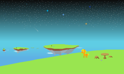 Size: 1000x600 | Tagged: safe, artist:star flame, oc, oc:star flame, pony, unicorn, floating island, male, pixel art, starry sky