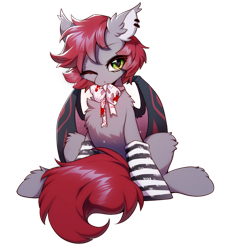 Size: 1517x1679 | Tagged: safe, artist:swaybat, oc, oc only, oc:swaybat, bat pony, pony, 2023 community collab, derpibooru community collaboration, bat pony oc, clothes, simple background, socks, solo, transparent background