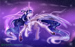 Size: 5070x3226 | Tagged: safe, artist:greenmaneheart, oc, alicorn, pony, absurd resolution, female, mare, solo, space