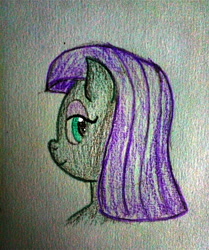 Size: 3072x3680 | Tagged: safe, artist:mildgyth, derpibooru exclusive, maud pie, earth pony, anthro, g4, bust, high res, portrait, smiling, solo, traditional art, when she smiles