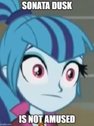 Size: 500x671 | Tagged: safe, derpibooru exclusive, edit, edited screencap, screencap, sonata dusk, human, equestria girls, g4, my little pony equestria girls: rainbow rocks, cropped, derp, funny, funny face, meme, solo, sonata dusk is not amused, starenata, unamused