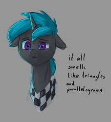 Size: 1000x1100 | Tagged: safe, artist:stray prey, oc, oc only, oc:lucent, pony, unicorn, bust, portrait, solo, sternocleidomastoid