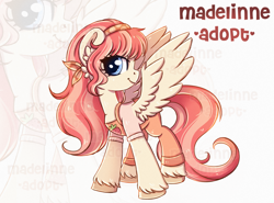 Size: 4003x2961 | Tagged: safe, artist:madelinne, oc, oc only, pegasus, pony, adoptable, adoptable open, clothes, farmer, food, solo, strawberry, zoom layer