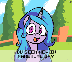 Size: 478x412 | Tagged: safe, artist:alexsc112, izzy moonbow, pony, unicorn, banned from equestria daily, g5, animated, dialogue, female, gif, mare, solo
