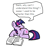 Size: 320x355 | Tagged: safe, artist:trfur, twilight sparkle, pony, unicorn, g4, book, brain fog, one eye closed, open mouth, simple background, sitting, text, unicorn twilight, white background