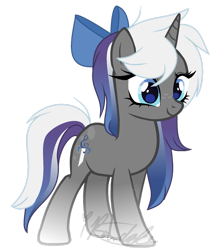 Size: 1280x1471 | Tagged: safe, artist:ipandacakes, oc, oc only, pony, unicorn, bow, female, hair bow, mare, offspring, parent:octavia melody, parent:shining armor, simple background, solo, transparent background