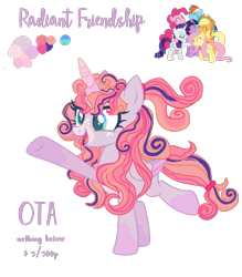 Size: 1363x1554 | Tagged: safe, artist:vernorexia, applejack, fluttershy, pinkie pie, rainbow dash, rarity, twilight sparkle, oc, alicorn, pony, g4, adoptable, base used, blaze (coat marking), clothes, coat markings, colored wings, curly hair, curly mane, facial markings, freckles, fusion, fusion:fluttershy, gradient eyes, long mane, mane six, mane six fusion, multicolored mane, multicolored wings, ponytail, simple background, socks, transparent background, wings