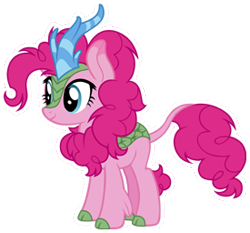 Size: 275x256 | Tagged: safe, gameloft, pinkie pie, kirin, g4, my little pony: magic princess, cloven hooves, female, kirin pinkie, kirin-ified, leonine tail, mare, simple background, solo, species swap, tail, transparent background