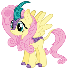 Size: 234x235 | Tagged: safe, gameloft, fluttershy, kirin, winged kirin, g4, my little pony: magic princess, cloven hooves, female, kirin fluttershy, kirin-ified, leonine tail, mare, simple background, solo, species swap, tail, transparent background