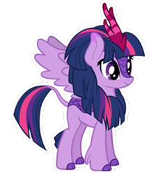 Size: 240x264 | Tagged: safe, gameloft, twilight sparkle, alicorn, kirin, pony, g4, my little pony: magic princess, cloven hooves, female, kirin twilight, kirin-ified, leonine tail, mare, simple background, solo, species swap, tail, transparent background, twilight sparkle (alicorn)