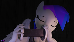 Size: 3840x2160 | Tagged: safe, artist:shadowboltsfm, oc, oc:inkwell stylus, anthro, plantigrade anthro, 3d, 4k, asmr, blender, cute, eyes closed, female, high res, microphone, nail polish, not sfm, solo