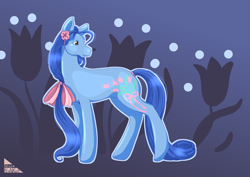 Size: 5787x4092 | Tagged: safe, artist:katarablankart, flowerburst, earth pony, pony, g1, solo