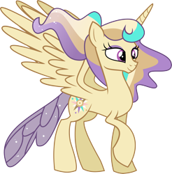 Size: 6610x6705 | Tagged: safe, artist:shootingstarsentry, oc, oc:calpyso, changepony, hybrid, absurd resolution, female, interspecies offspring, offspring, parent:princess celestia, parent:thorax, parents:thoralestia, simple background, solo, transparent background