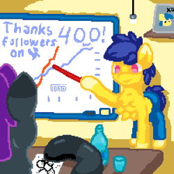Size: 800x800 | Tagged: safe, artist:vohd, oc, oc only, oc:ex, oc:vohd, pony, animated, chest fluff, clothes, drawing, gif, happy, lamp, pants, pixel art, water
