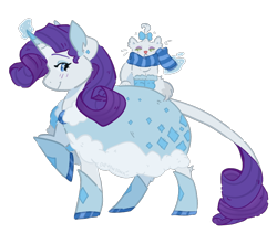 Size: 990x836 | Tagged: safe, artist:devondraws, opalescence, rarity, cat, pony, unicorn, g4, cape, clothes, duo, female, leonine tail, raised hoof, scarf, simple background, tail, transparent background