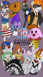 Size: 1080x1920 | Tagged: safe, artist:minxtaperino, oc, oc:julia minx, cinderace, sylveon, animal crossing, buisel, kirby, kirby (series), nintendo switch, pokemon sword and shield, pokémon, pride, pride flag, splatoon, transgender, transgender pride flag