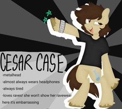 Size: 1009x905 | Tagged: safe, artist:4agonism, derpibooru exclusive, oc, oc:a.w.k., earth pony, pony, semi-anthro, arm hooves, bong, bracelet, clothes, colored hooves, drugs, earth pony oc, female, jewelry, mare, marijuana, open mouth, open smile, reference sheet, shirt, smiling, solo, unshorn fetlocks