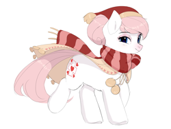 Size: 2412x1814 | Tagged: safe, artist:veress, nurse redheart, earth pony, pony, g4, clothes, scarf, simple background, solo, striped scarf, white background