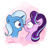 Size: 3000x3000 | Tagged: safe, artist:widelake, starlight glimmer, trixie, pony, unicorn, g4, blushing, boop, duo, grin, high res, noseboop, pinpoint eyes, simple background, smiling, white background