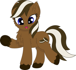 Size: 1851x1706 | Tagged: safe, artist:fliegerfausttop47, artist:thatusualguy06, derpibooru exclusive, oc, oc only, oc:cherry cookie, earth pony, pony, 2023 community collab, derpibooru community collaboration, .svg available, earth pony oc, female, frog (hoof), looking at you, mare, open mouth, open smile, simple background, smiling, solo, svg, transparent background, underhoof, vector