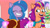 Size: 3072x1727 | Tagged: safe, screencap, izzy moonbow, sunny starscout, earth pony, pony, unicorn, g5, my little pony: tell your tale, secret canter, spoiler:g5, spoiler:my little pony: tell your tale, spoiler:tyts01e40, cutie mark, duo, duo female, eyes closed, female, glowing, glowing cutie mark, grin, high res, mane stripe sunny, mare, open mouth, open smile, smiling, youtube link