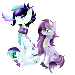Size: 5000x5000 | Tagged: safe, artist:kraytt-05, oc, oc only, oc:curious violet, oc:intimidating fang, dracony, hybrid, brother and sister, female, fire, fire breath, height difference, horns, interspecies offspring, male, offspring, parent:rarity, parent:spike, parents:sparity, siblings, simple background, sitting, white background