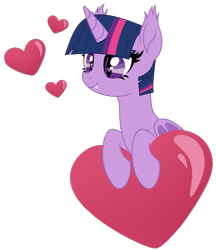 Size: 2509x2901 | Tagged: safe, artist:starshade, artist:twilyisbestpone, twilight sparkle, alicorn, bat pony, bat pony alicorn, pony, g4, base used, bat ears, bat eyes, bat ponified, bat wings, cute, ear tufts, fangs, female, heart, heart eyes, high res, horn, mare, race swap, simple background, slit pupils, smiling, solo, transparent background, twiabetes, twibat, twilight sparkle (alicorn), wingding eyes, wings