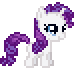 Size: 74x68 | Tagged: safe, artist:rj-p, rarity, pony, unicorn, g4, animated, desktop ponies, female, filly, filly rarity, foal, gif, happy, pixel art, simple background, smiling, solo, sprite, stare, transparent background, younger