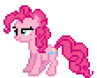 Size: 110x88 | Tagged: safe, artist:deathpwny, pinkie pie, earth pony, pony, g4, animated, cute, desktop ponies, diapinkes, gif, happy, pixel art, simple background, sitting, solo, sprite, transparent background