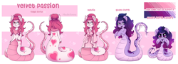 Size: 6500x2328 | Tagged: safe, artist:madelinne, oc, oc only, oc:velvet passion, goo pony, hybrid, lamia, original species, slimia, commission, reference, reference sheet