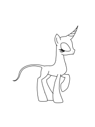 Size: 3000x4000 | Tagged: safe, artist:enperry88, edit, oc, oc only, pony, unicorn, base, base used, curved horn, horn, leonine tail, raised hoof, simple background, tail, transparent background, unicorn oc