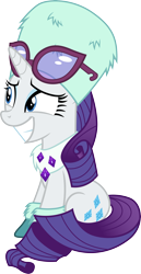 Size: 3000x5824 | Tagged: safe, artist:cloudy glow, rarity, pony, unicorn, g4, my little pony best gift ever, .ai available, female, hat, mare, simple background, sitting, solo, transparent background, vector