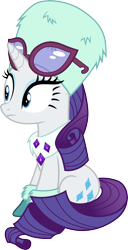 Size: 3000x5839 | Tagged: safe, artist:cloudy glow, rarity, pony, unicorn, g4, my little pony best gift ever, .ai available, female, hat, mare, simple background, sitting, solo, transparent background, vector