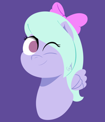 Size: 4264x4961 | Tagged: safe, artist:realgero, flitter, pegasus, pony, g4, commission, looking at you, one eye closed, simple background, wink