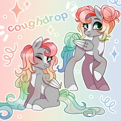 Size: 1980x1980 | Tagged: safe, artist:gooharvester, oc, oc only, oc:cough drop, pony, gradient background, solo