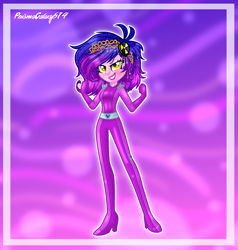 Size: 1832x1928 | Tagged: safe, artist:lumi-infinite64, artist:machakar52, artist:prismagalaxy514, oc, oc:jenny, human, equestria girls, g4, base used, solo, spy, totally spies