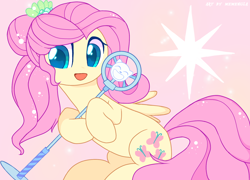Size: 1780x1280 | Tagged: safe, artist:memengla, fluttershy, pegasus, pony, equestria girls, equestria girls series, g4, so much more to me, alternate hairstyle, cute, equestria girls ponified, microphone, ponified, scene interpretation, shyabetes, solo