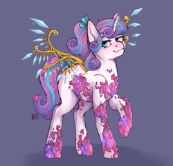 Size: 2247x2162 | Tagged: safe, alternate version, artist:karamboll, princess flurry heart, alicorn, pony, g4, commission, crystal, crystal wings, crystallized, full body, high res, looking at you, smug, solo, standing, wings
