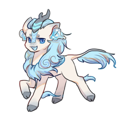 Size: 1000x960 | Tagged: artist needed, safe, oc, oc only, oc:婺源, kirin, 2023 community collab, derpibooru community collaboration, cloven hooves, simple background, smiling, solo, transparent background