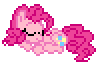 Size: 96x62 | Tagged: safe, artist:botchan-mlp, pinkie pie, earth pony, pony, g4, 2014, animated, cute, desktop ponies, diapinkes, old art, pixel art, simple background, sleeping, snoring, solo, sprite, transparent background
